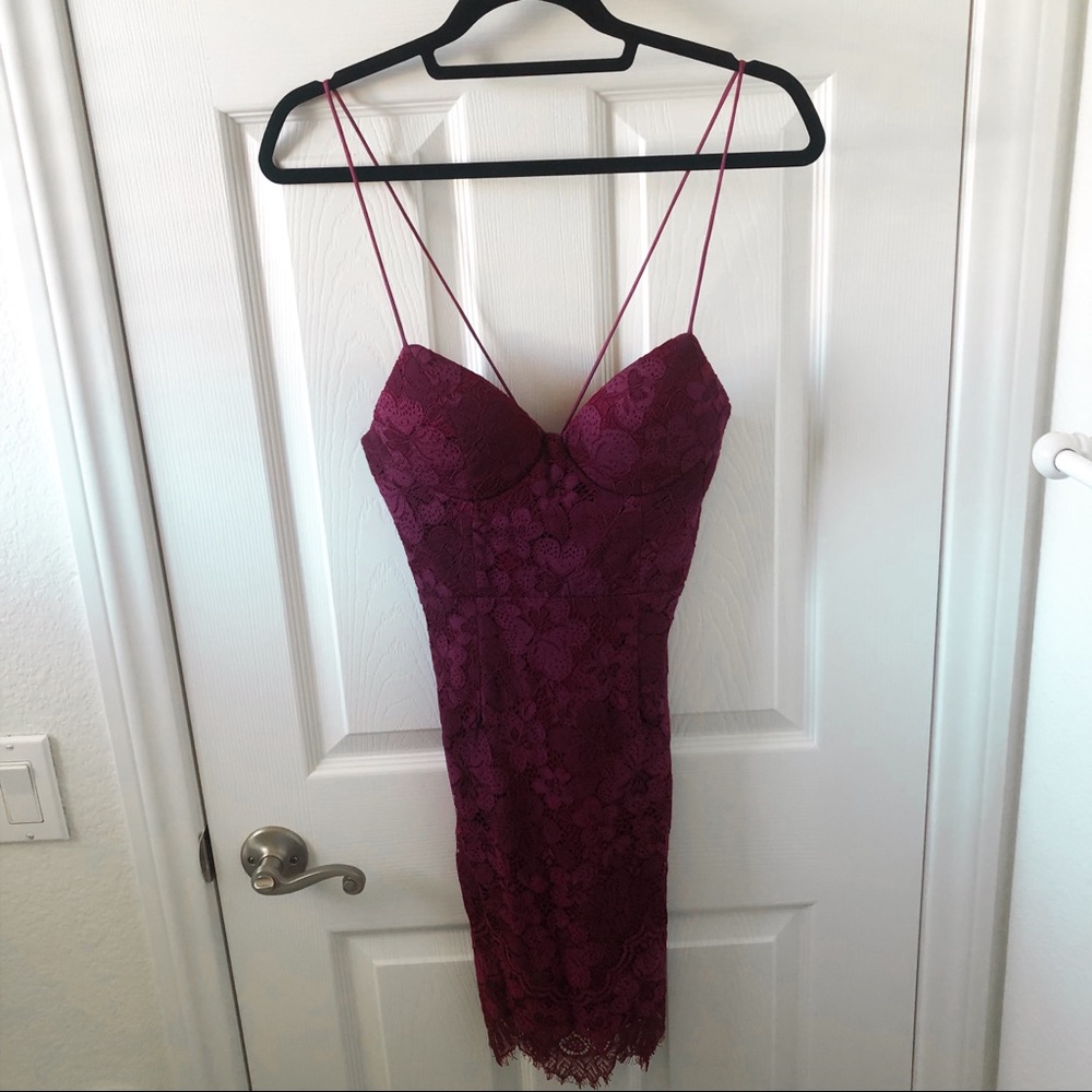 Angel Biba Lace Dress with Criss Cross Back